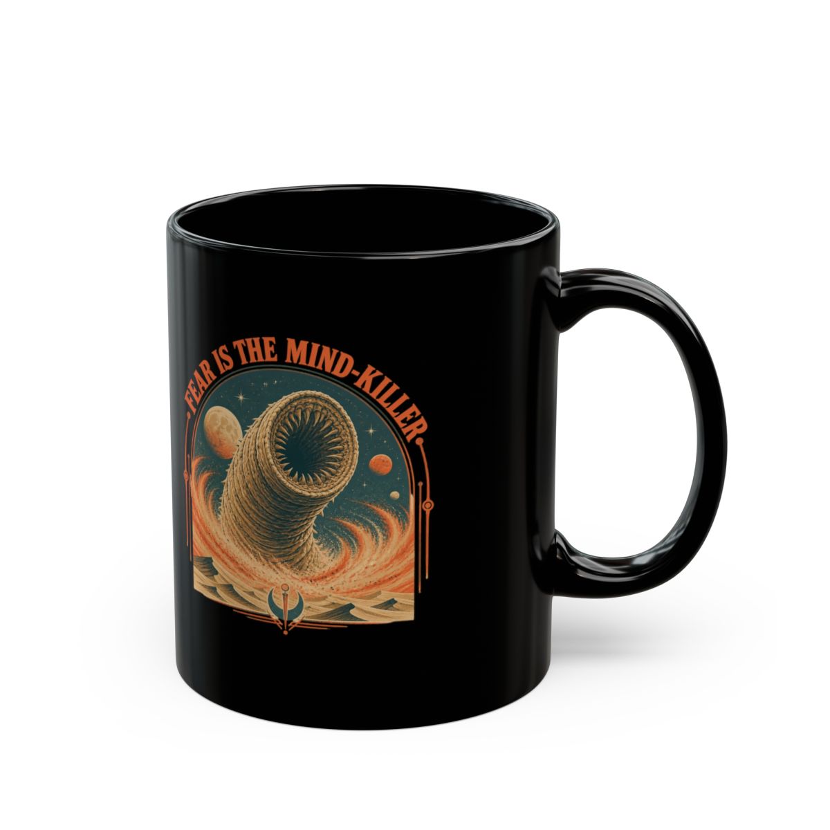 Dune " night sky seen around the worm" Black Mug - Official mugs merchandise