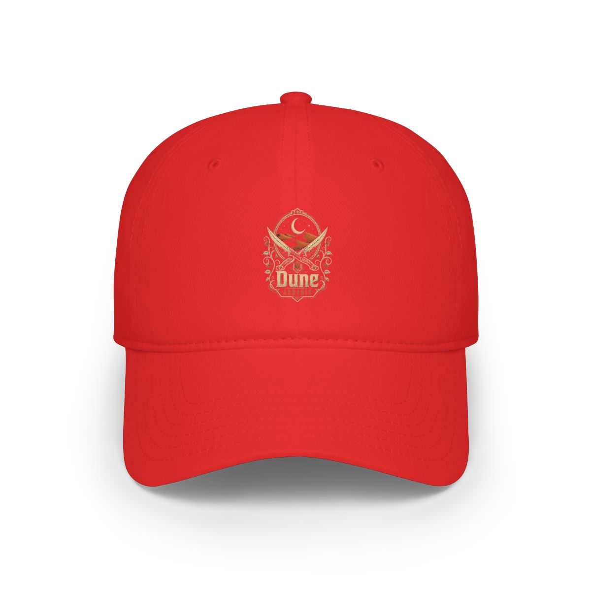 Dune " in bold, vintage-styled text beneath the emblem with " Hat - Official hats merchandise