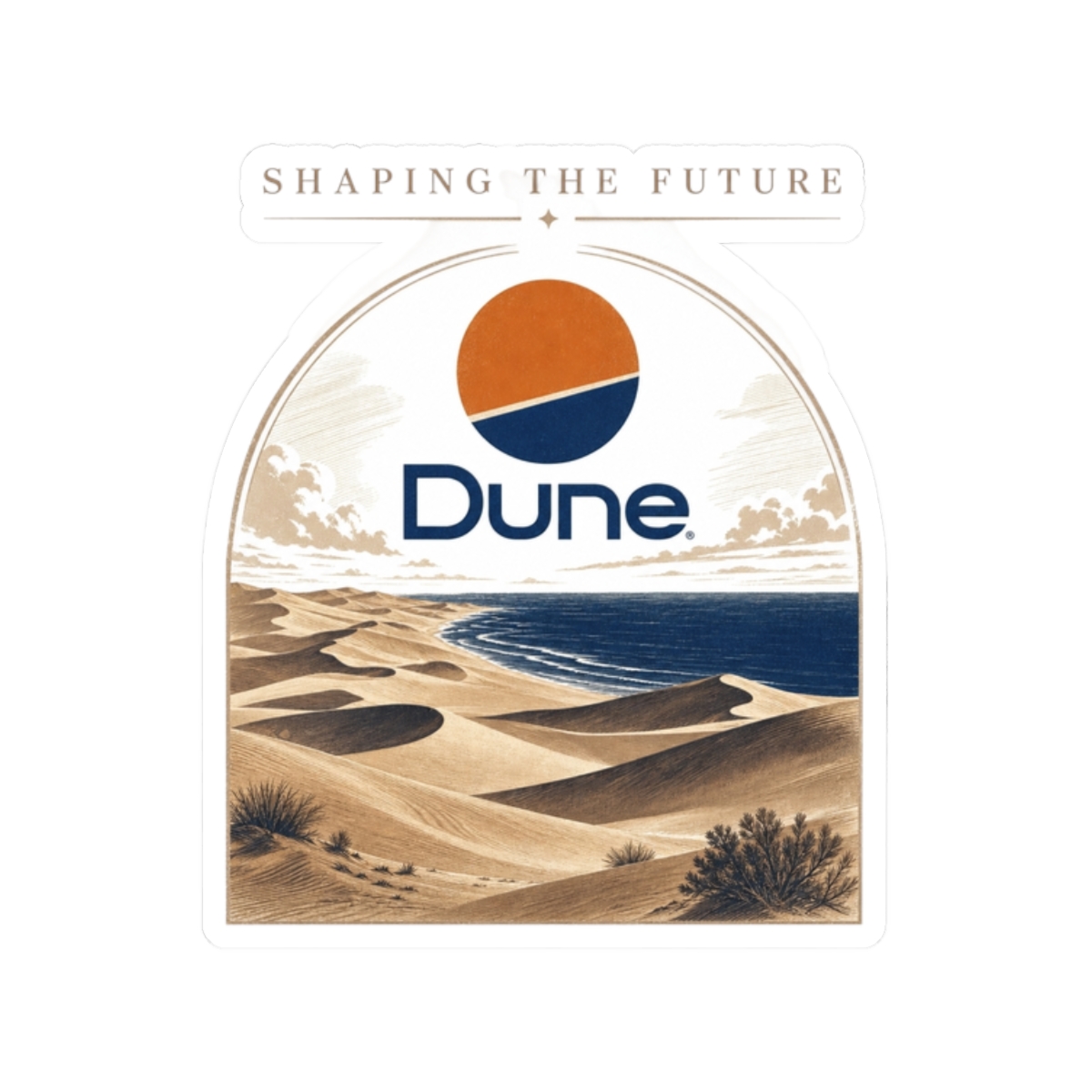 Dune "s aesthetic. Add text: " Sticker - Official stickers merchandise