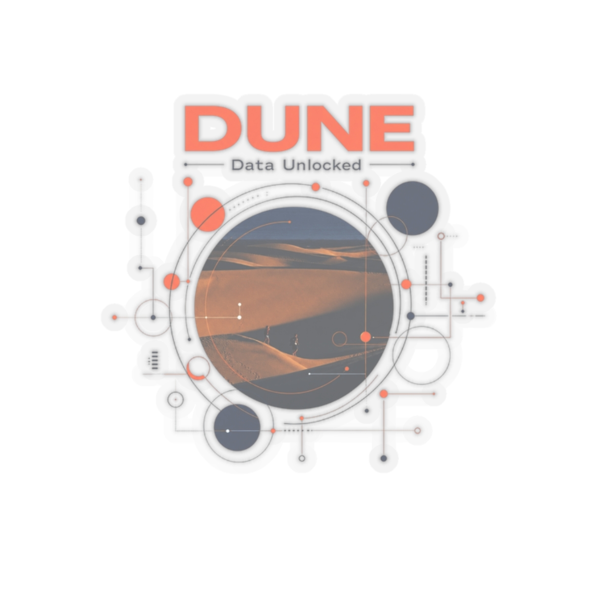 Dune " in bold sans-serif at the top. " Sticker - Official stickers merchandise