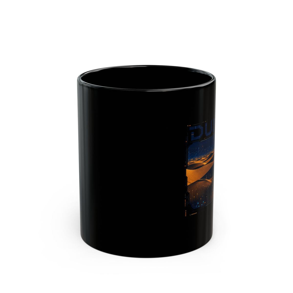 Dune " in bold futuristic font at the top. " Black Mug - Official mugs merchandise