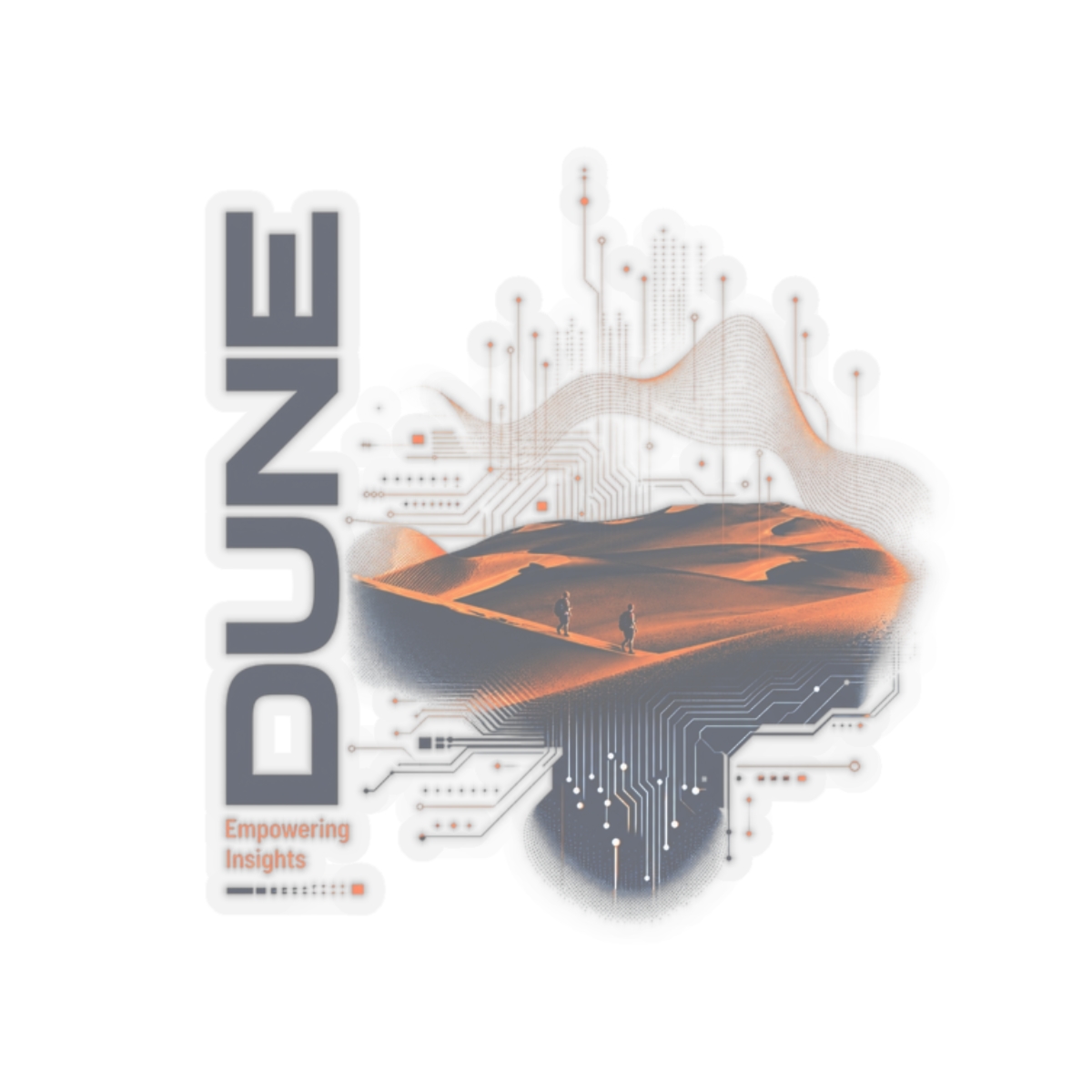 Dune " in bold modern font along the side. " Sticker
