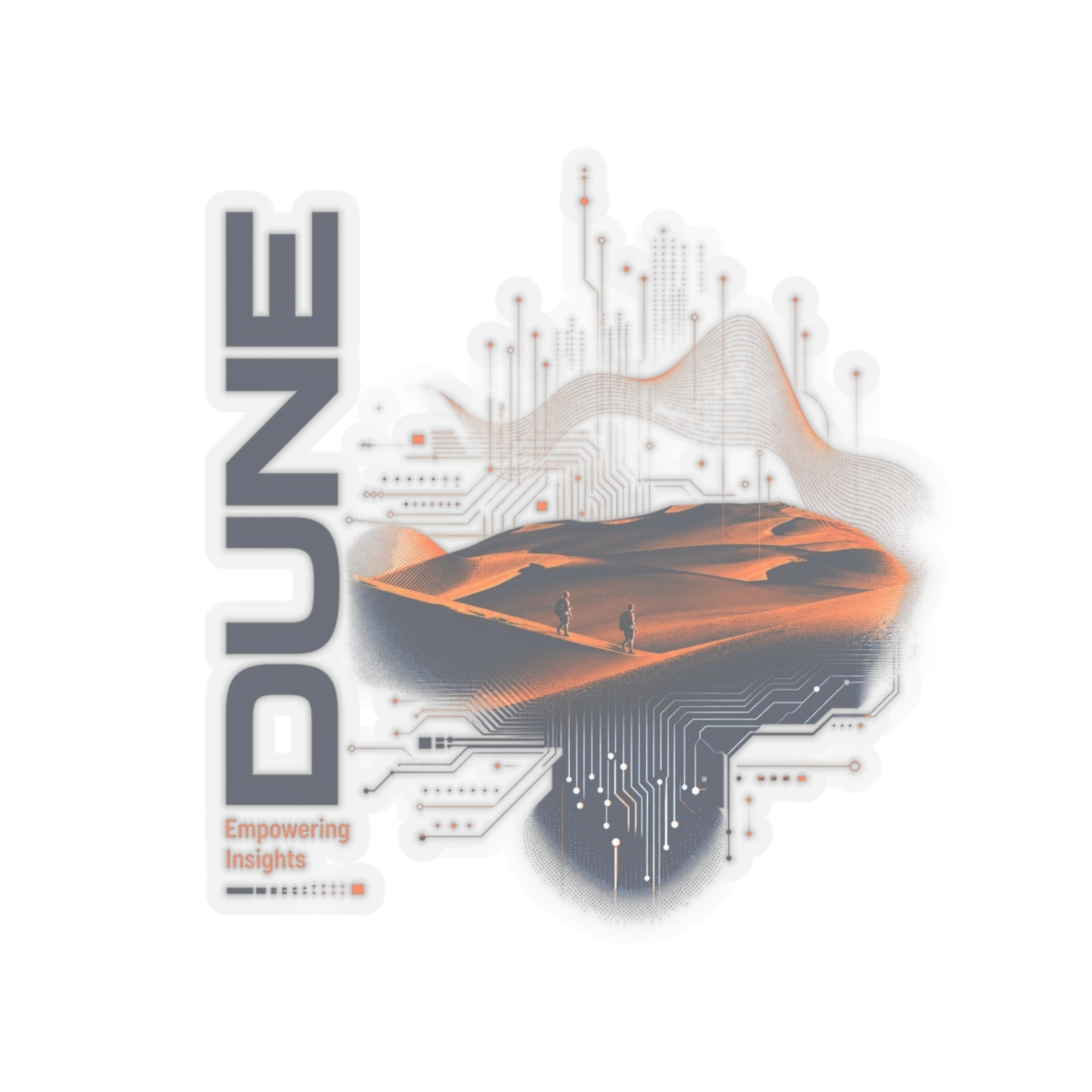 Dune " in bold modern font along the side. " Sticker