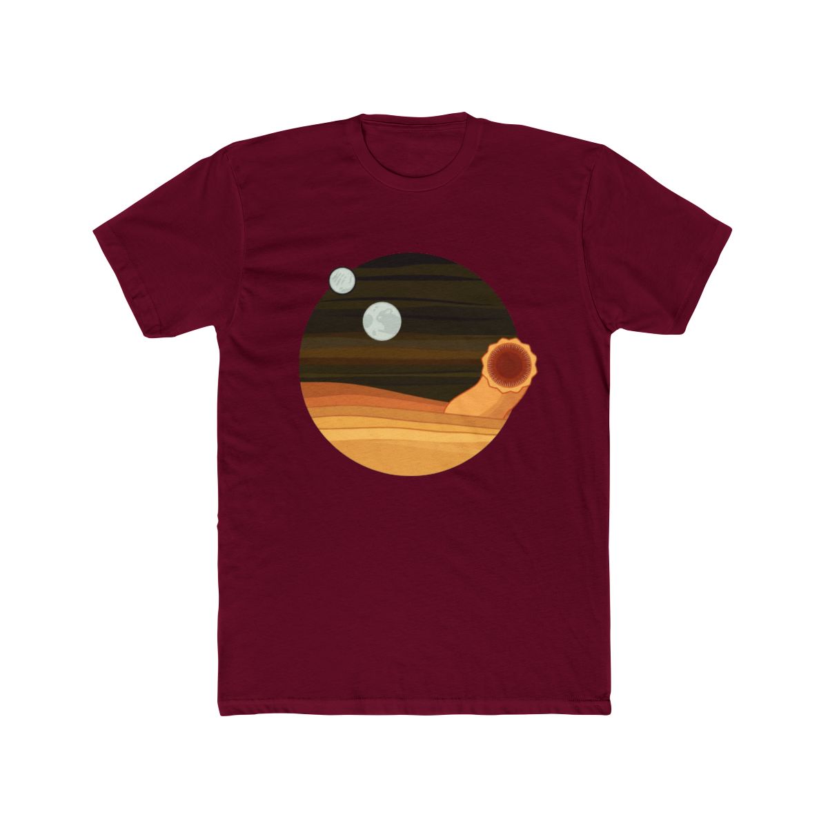 Dune Desert Night and Sandworm (light backgrounds) T Shirt - alternate angle 2, merchandise